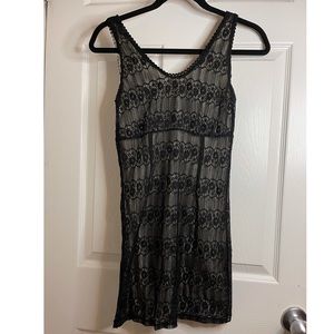 Small black lace mini dress